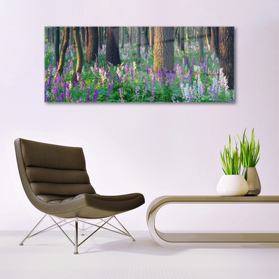 Quadro in vetro Foresta Fiori Natura