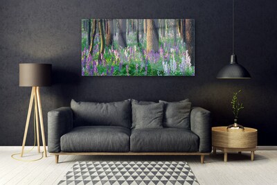 Quadro in vetro Foresta Fiori Natura