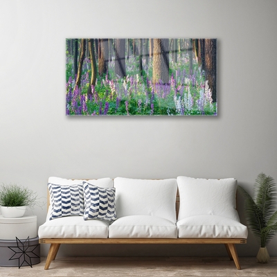 Quadro in vetro Foresta Fiori Natura