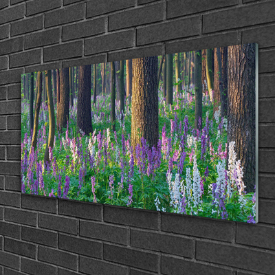 Quadro in vetro Foresta Fiori Natura