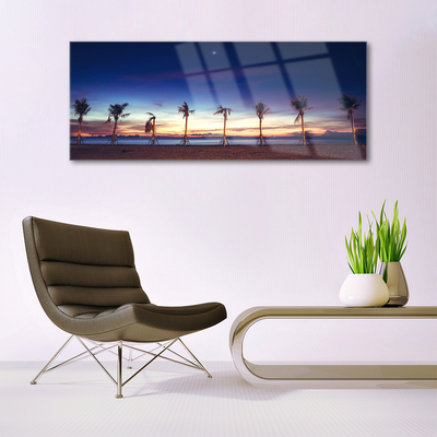 Quadro su vetro Palm Tree Sea Landscape