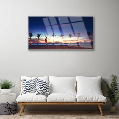 Quadro su vetro Palm Tree Sea Landscape