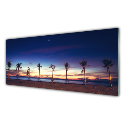 Quadro su vetro Palm Tree Sea Landscape