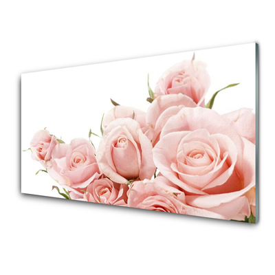 Quadro di vetro Rose Fiori Pianta