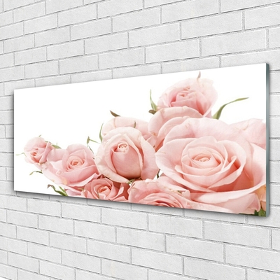 Quadro di vetro Rose Fiori Pianta