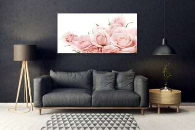 Quadro di vetro Rose Fiori Pianta