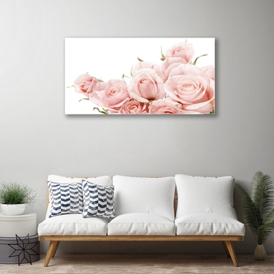 Quadro di vetro Rose Fiori Pianta