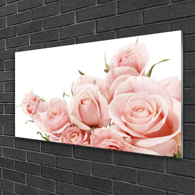 Quadro di vetro Rose Fiori Pianta