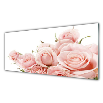 Quadro di vetro Rose Fiori Pianta