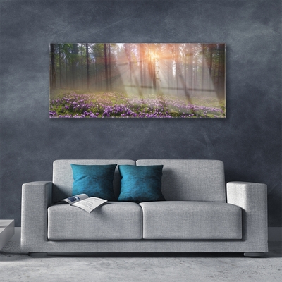 Quadro vetro Foresta Fiori Pianta Natura