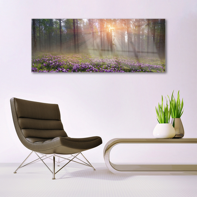 Quadro vetro Foresta Fiori Pianta Natura