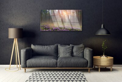 Quadro vetro Foresta Fiori Pianta Natura