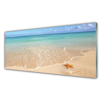 Quadro di vetro Paesaggio di spiaggia con stelle marine