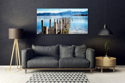 Quadro di vetro Ponte Mare Montagne Architettura