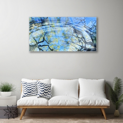 Quadro in vetro Acqua Alberi Arte Natura