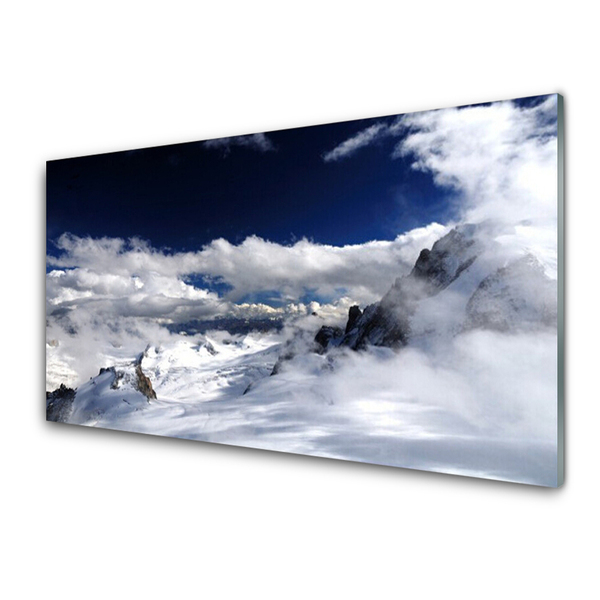 Quadro in vetro Paesaggio della montagna di nuvole