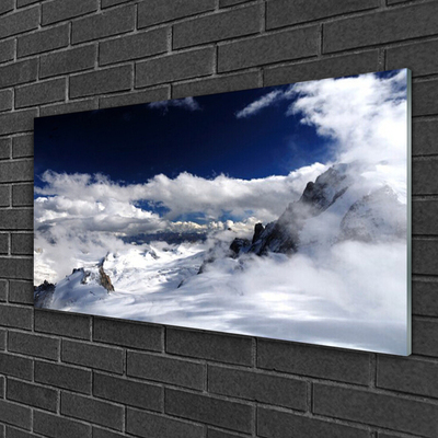 Quadro in vetro Paesaggio della montagna di nuvole