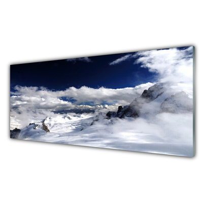 Quadro in vetro Paesaggio della montagna di nuvole