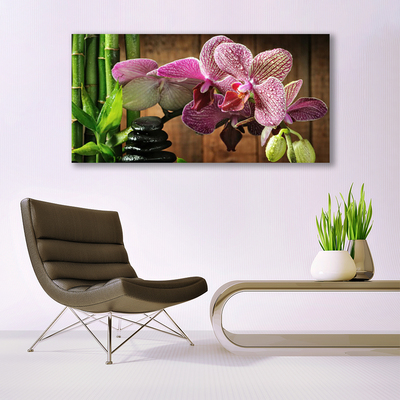 Quadro di vetro Fiori Pianta di bambù