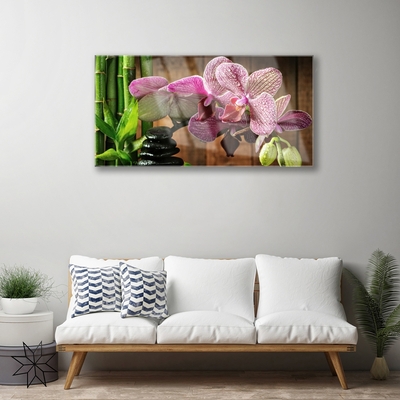 Quadro di vetro Fiori Pianta di bambù