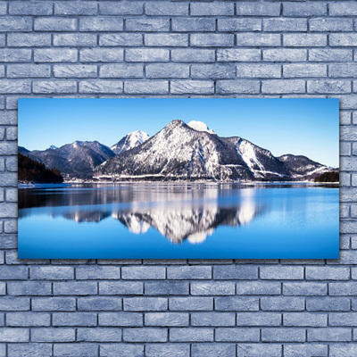 Quadro vetro Paesaggio del lago di montagna