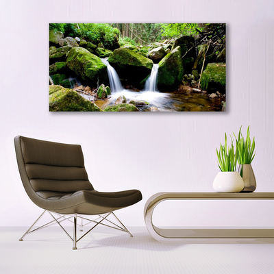 Quadro di vetro Cascata Rocce Natura