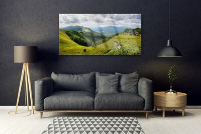 Quadro su vetro Paesaggio dei prati di montagna