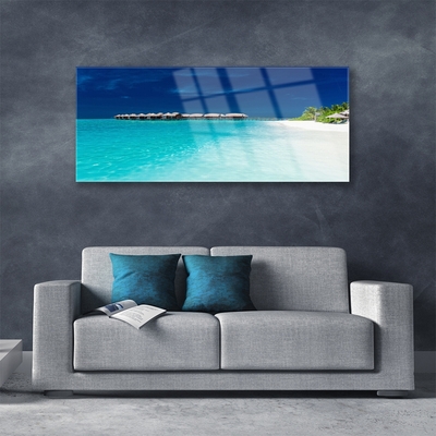 Quadro in vetro Paesaggio spiaggia mare