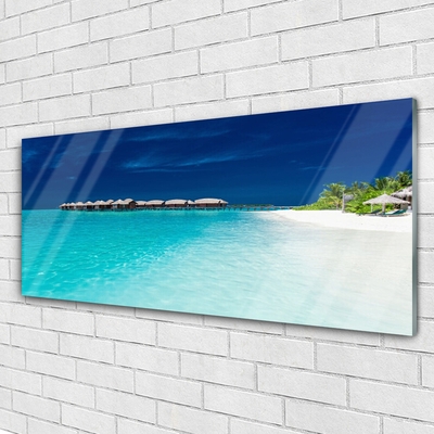 Quadro in vetro Paesaggio spiaggia mare