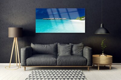 Quadro in vetro Paesaggio spiaggia mare