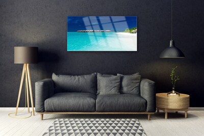 Quadro in vetro Paesaggio spiaggia mare