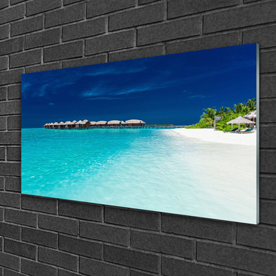 Quadro in vetro Paesaggio spiaggia mare