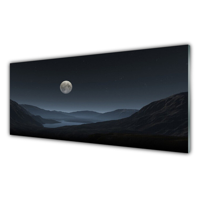 Quadro su vetro Paesaggio notturno della luna