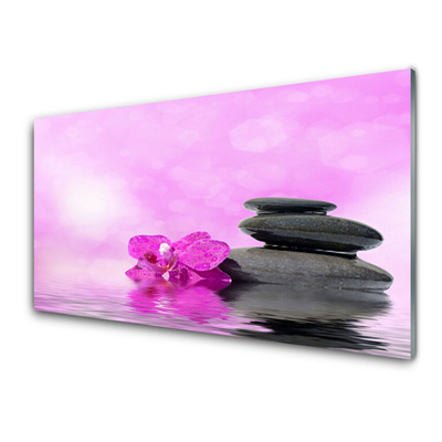 Quadro in vetro Arte floreale rosa