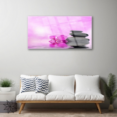 Quadro in vetro Arte floreale rosa