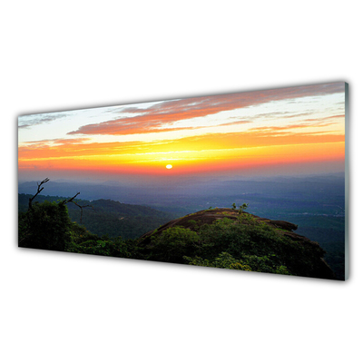 Quadro in vetro Montagna Foresta Paesaggio Natura