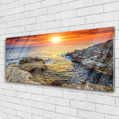 Quadro su vetro Paesaggio del sole del mare