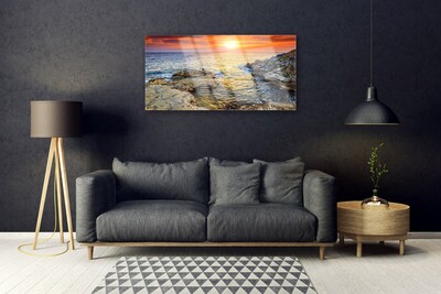 Quadro su vetro Paesaggio del sole del mare