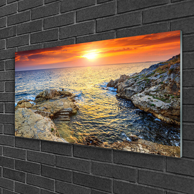 Quadro su vetro Paesaggio del sole del mare