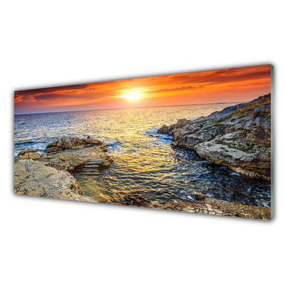 Quadro su vetro Paesaggio del sole del mare