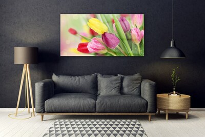 Quadro su vetro Tulipani Fiori Pianta