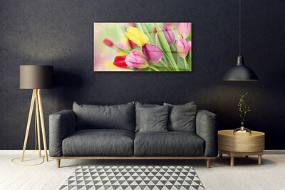 Quadro su vetro Tulipani Fiori Pianta