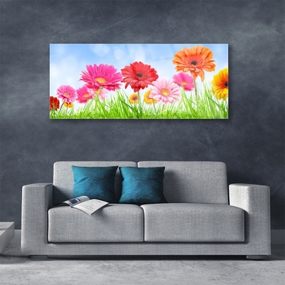 Quadro di vetro Fiori Erba Pianta