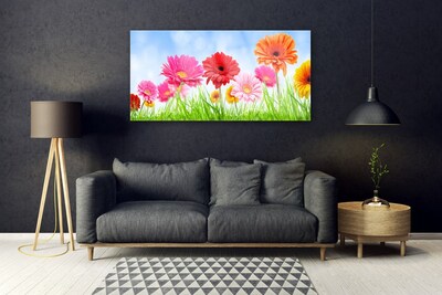 Quadro di vetro Fiori Erba Pianta