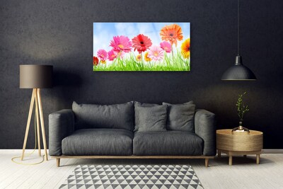 Quadro di vetro Fiori Erba Pianta