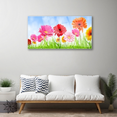 Quadro di vetro Fiori Erba Pianta