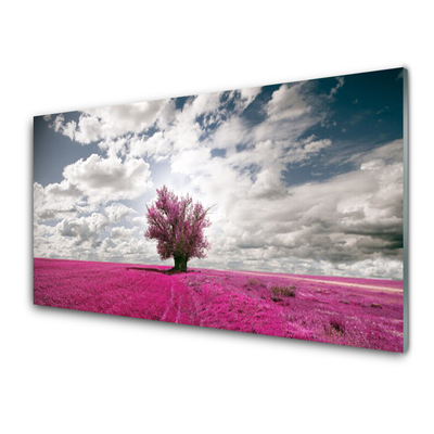 Quadro in vetro Albero Campo Natura Pianta