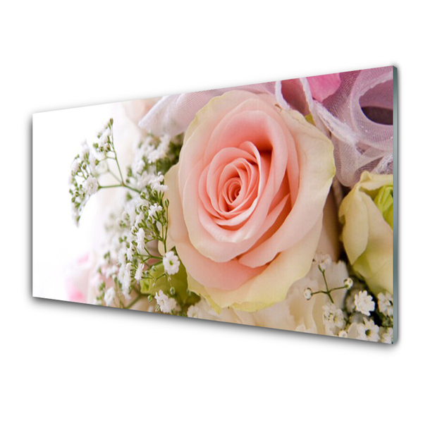 Quadro in vetro Rose Fiori Pianta