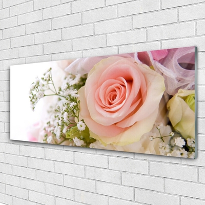 Quadro in vetro Rose Fiori Pianta