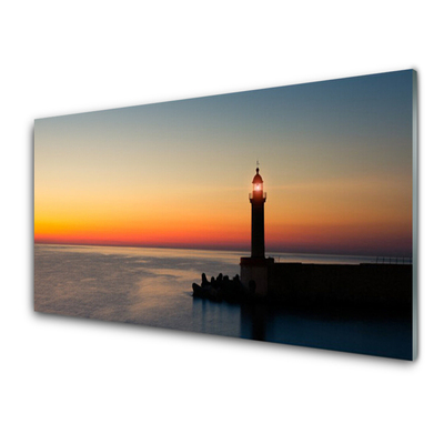 Quadro in vetro Paesaggio del faro